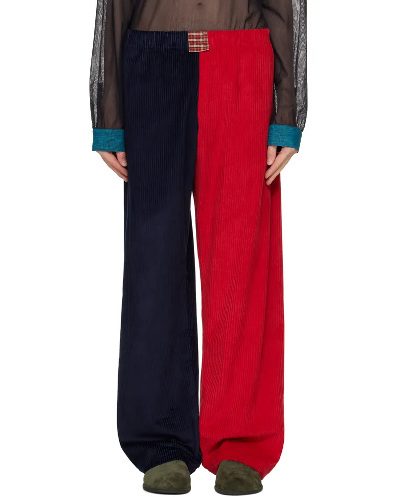 SC103 SSENSE Exclusive Red & Navy Courrier Trousers Team