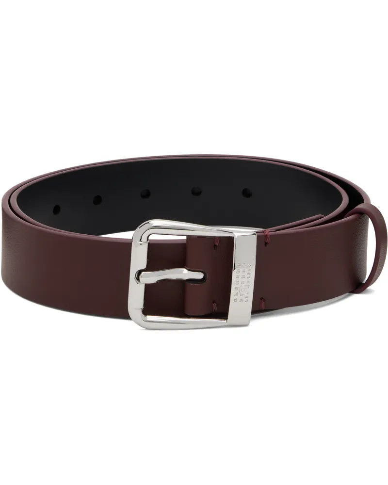 Maison Margiela Burgundy Leather Belt T5016