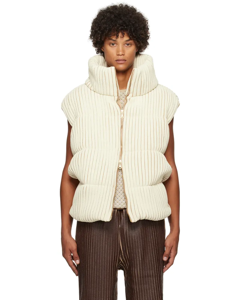Stanley Raffington SSENSE Exclusive Off-White & Beige Vest Cream