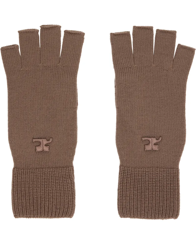 Courrèges Brown AC Wool Gloves 1098