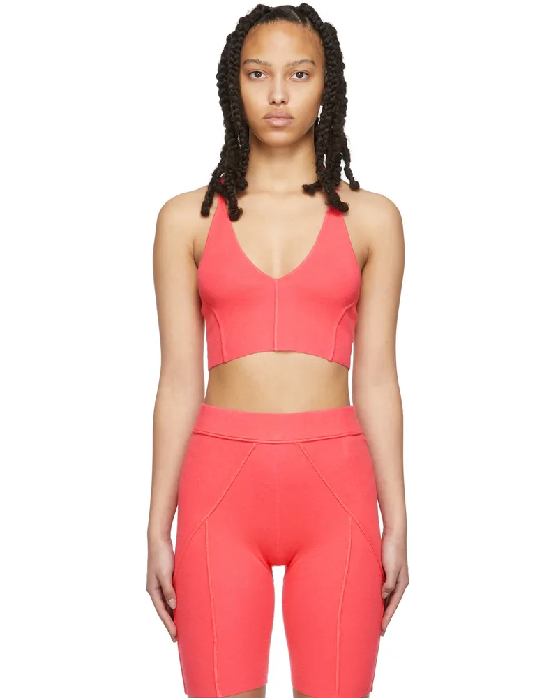 Helmut Lang Pink Ribbed Bra Rose