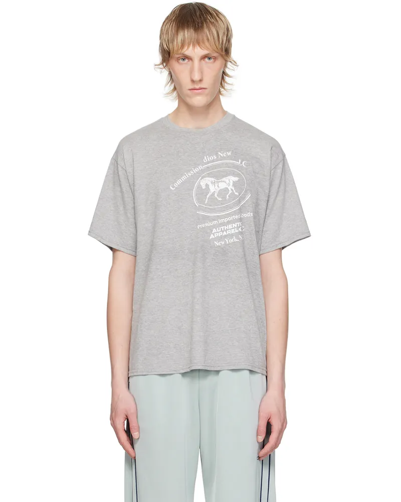 Commission Gray Printed T-Shirt Heather