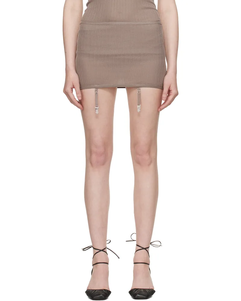 Christophe Lemaire Taupe Underwear Suspenders Miniskirt Pu813