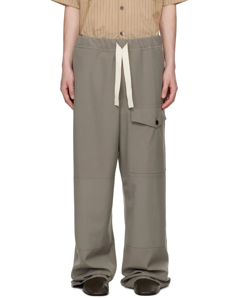 Dries van Noten Gray Wide-Leg Trousers 801