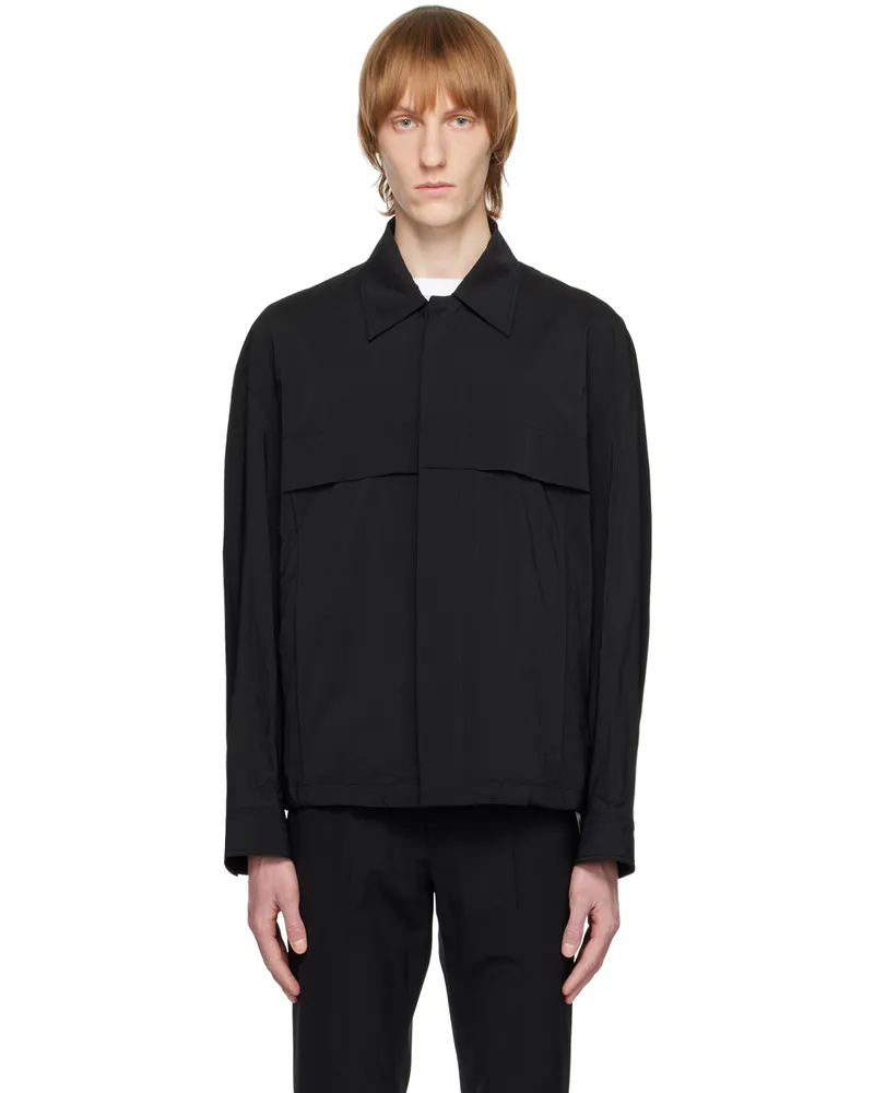 SOLID HOMME Black Button-Down Jacket 212b