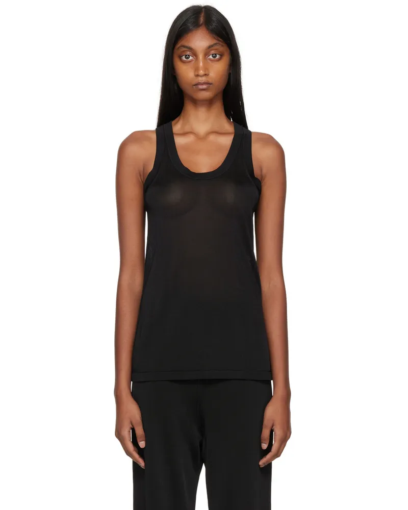 Studio Nicholson Black Flor Tank Top Black