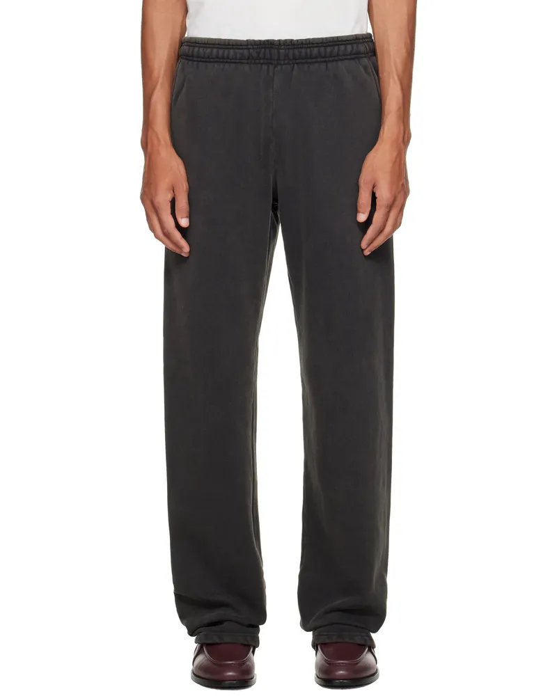 Entire Studios Black Straight Leg Sweatpants Washedblack