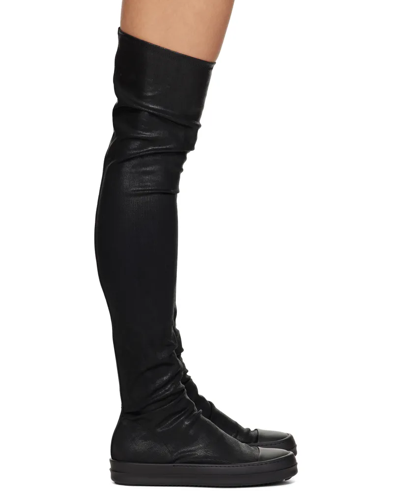 DRKSHDW by Rick Owens Black Hollywood High Sock Sneaks Tall Boots 09all