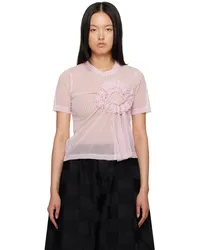 Noir Kei Ninomiya Pink Check T-Shirt Pink