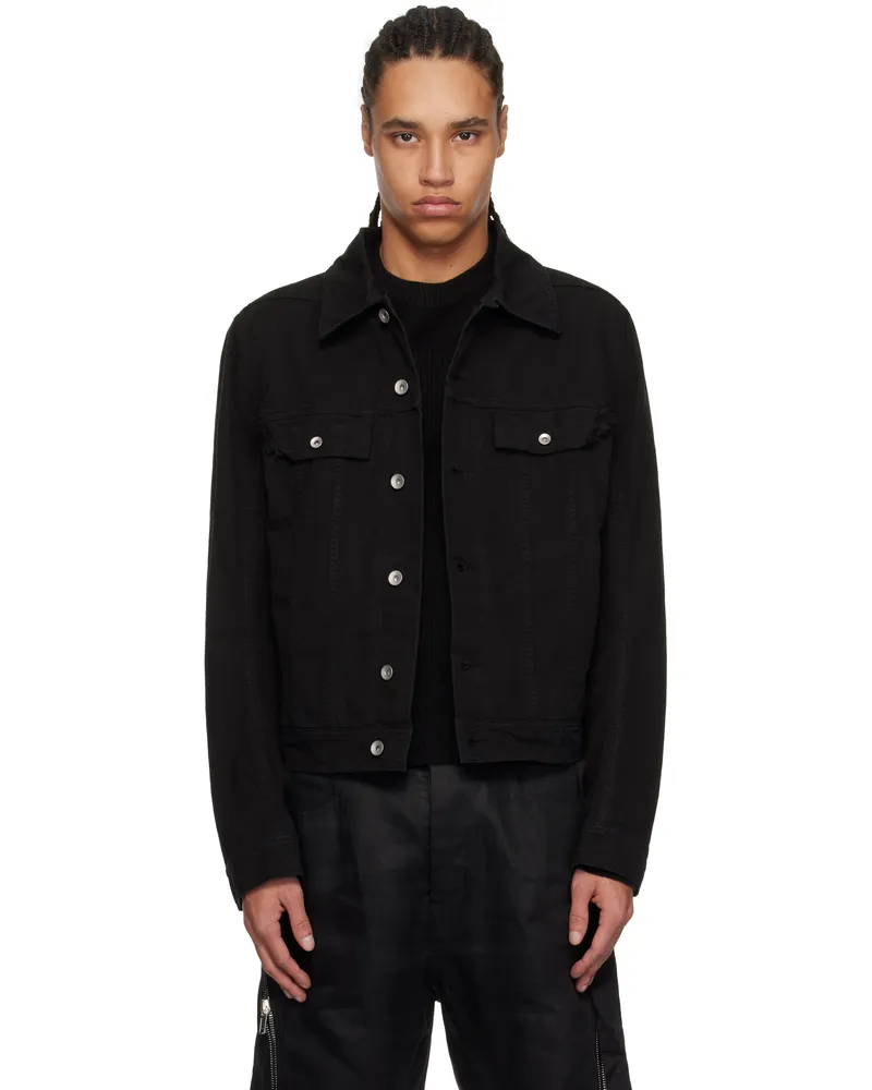 DRKSHDW by Rick Owens Black Hollywood Trucker Jacket 09