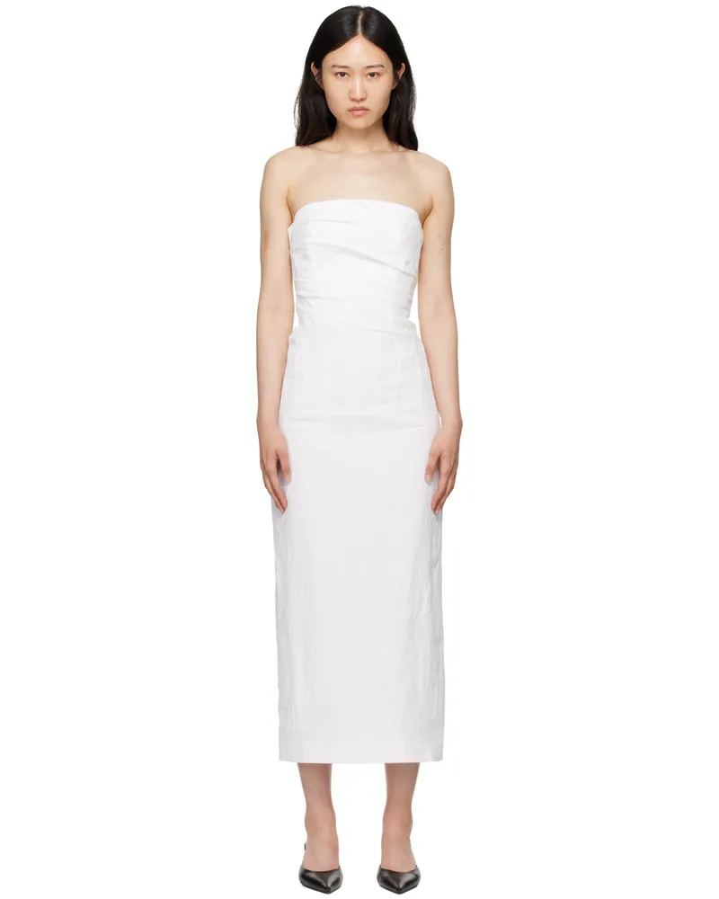 TOVE White Sabella Midi Dress White