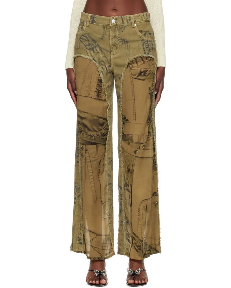 Blumarine Khaki Cinch Jeans T5769
