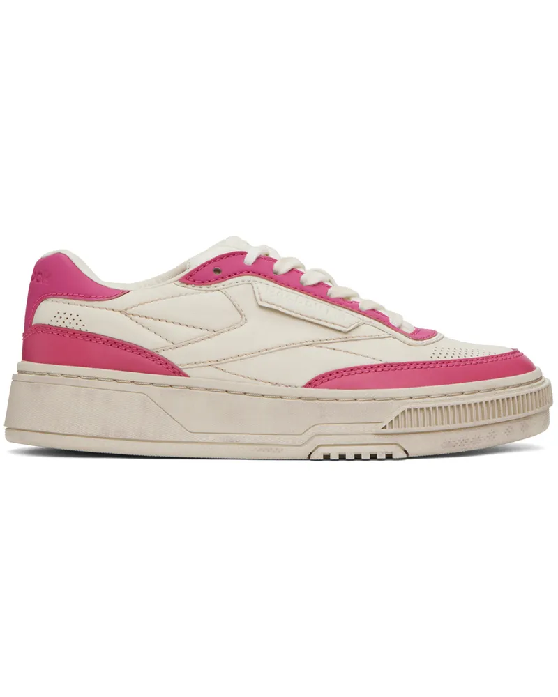 Reebok Off-White & Pink Club C LTD Sneakers Vintage