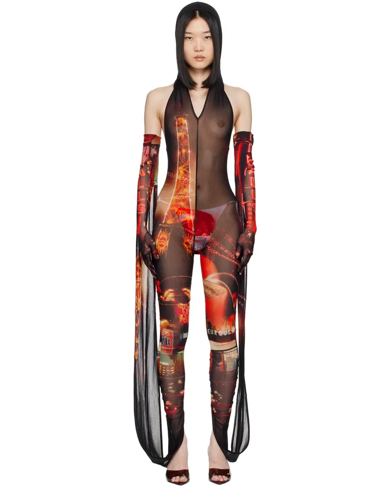 Jean Paul Gaultier Red 'The Pigalle' Jumpsuit 00301550-black