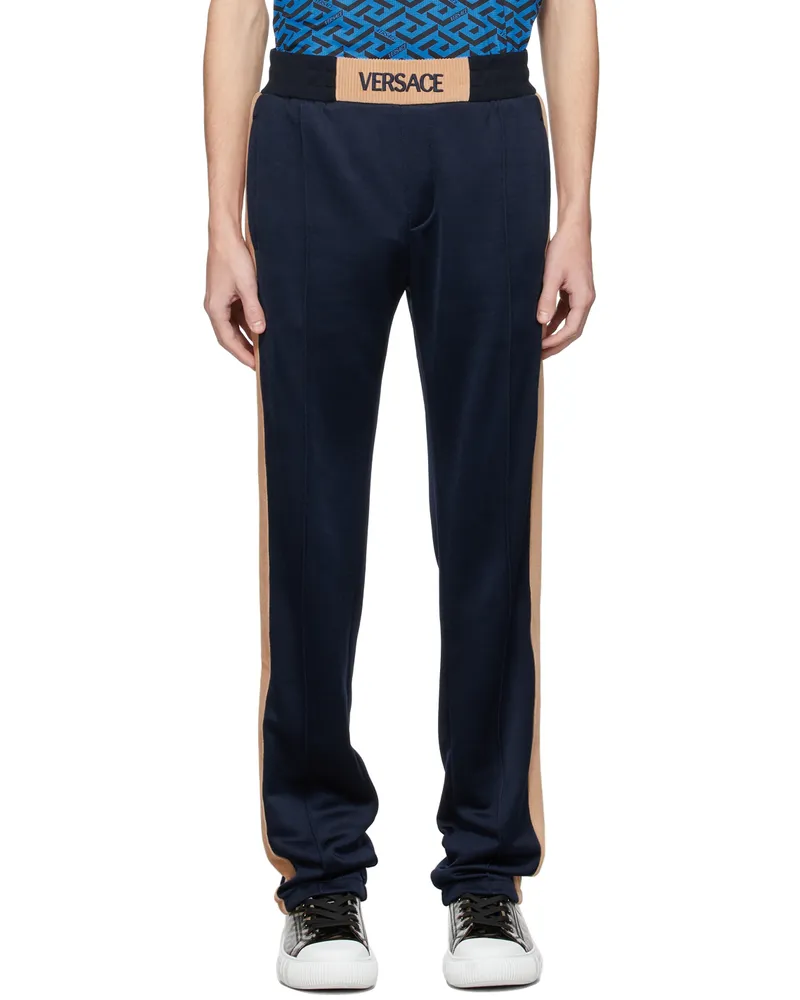 Versace Navy Rib Knit Sweatpants 2u850