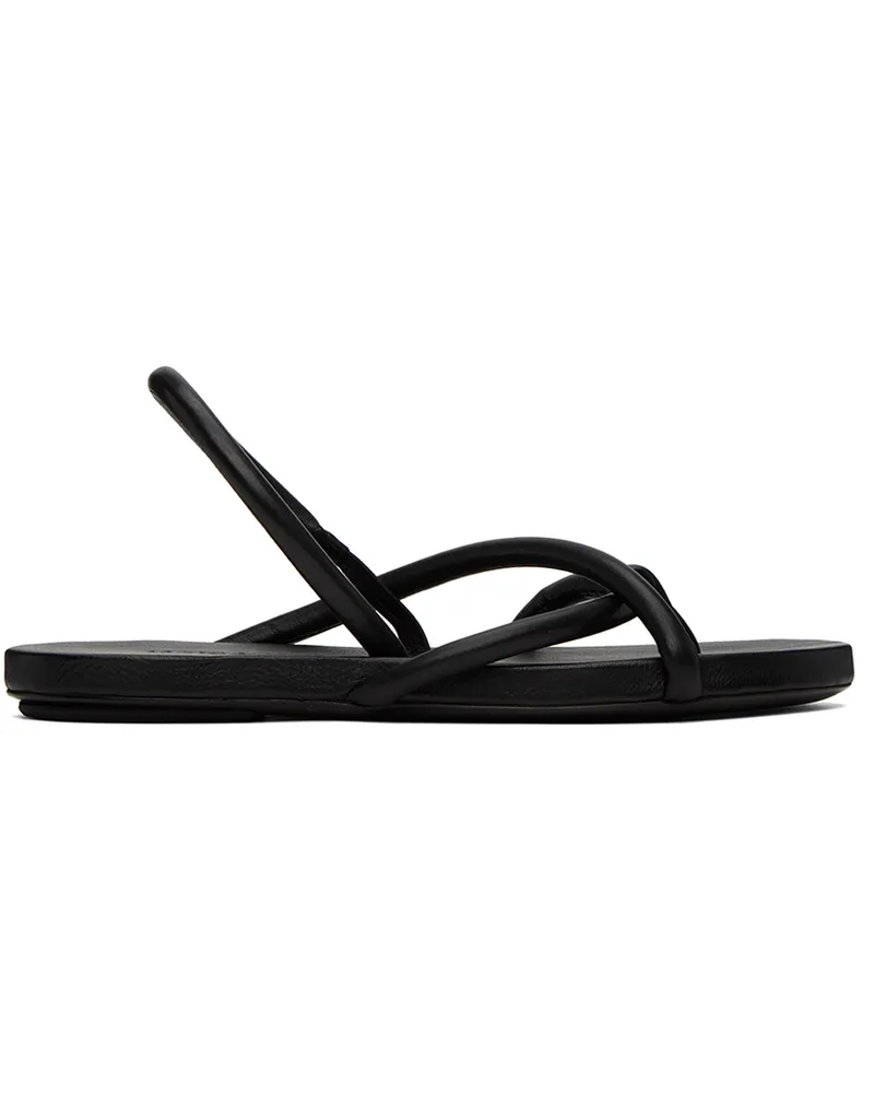 Marsèll Black Spanciata Flat Sandals 666