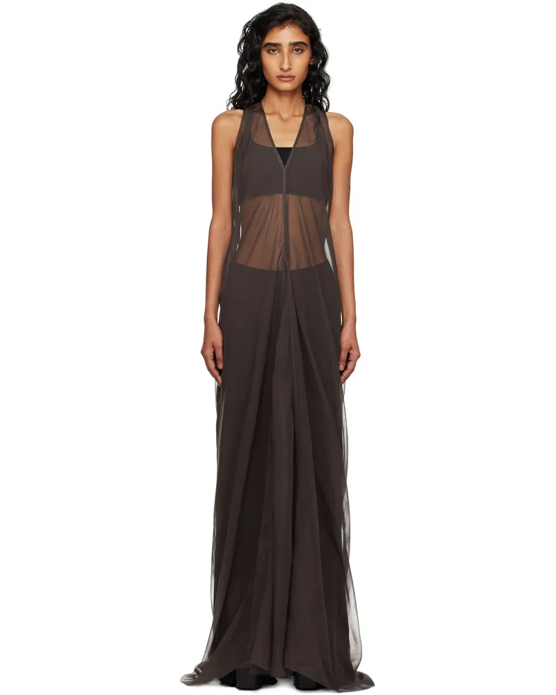 Rick Owens Gray Concordians SL Dustulator Maxi Dress 78