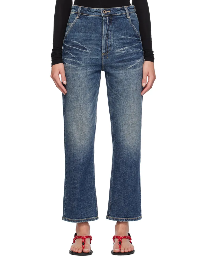 Fax Copy Express Blue 333 Wash Straight Leg Jeans Dark
