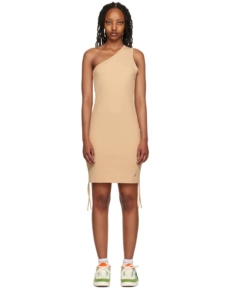 Nike Beige Ruched Minidress Desert