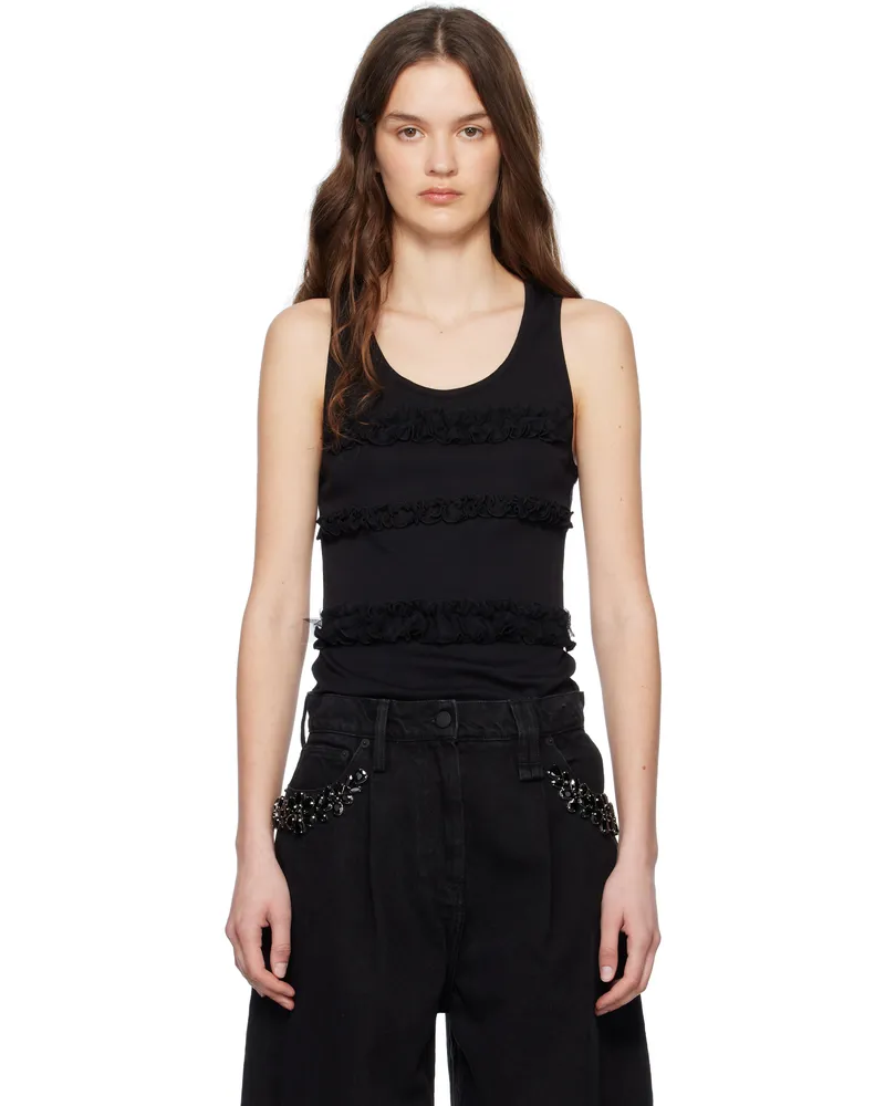 Simone Rocha Black Ruffle Frill Tank Top Black