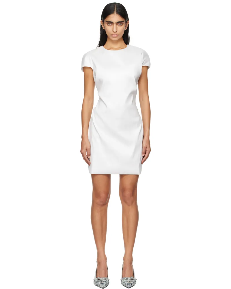 Acne Studios White Draped T-Shirt Minidress 183