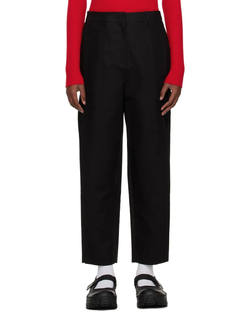 AMOMENTO Black Garconne Trousers Black