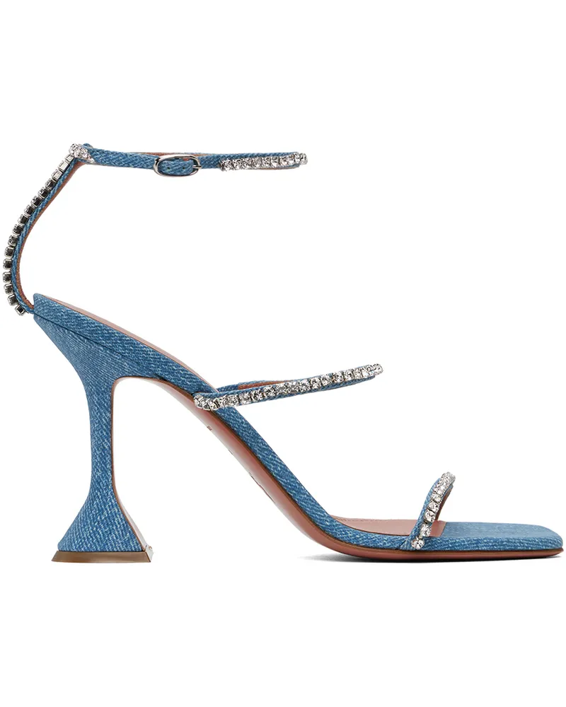 Amina Muaddi Blue Gilda Heeled Sandals Denim