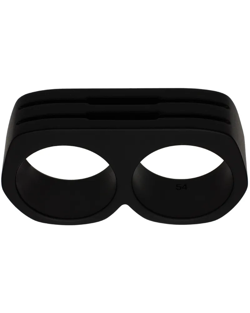 Rick Owens Black Double Grill Ring 09