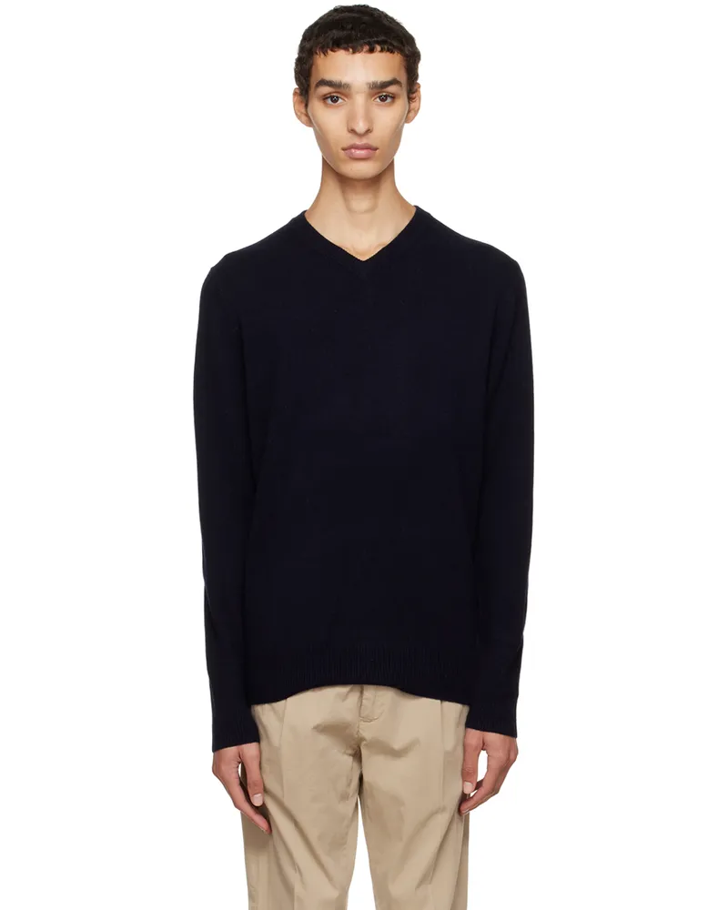 ASPESI Navy V-Neck Sweater 01098