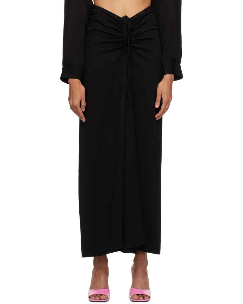 Christopher Esber Black Ruched Maxi Skirt Black
