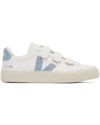 VEJA White & Blue Recife Leather Sneakers Xtra