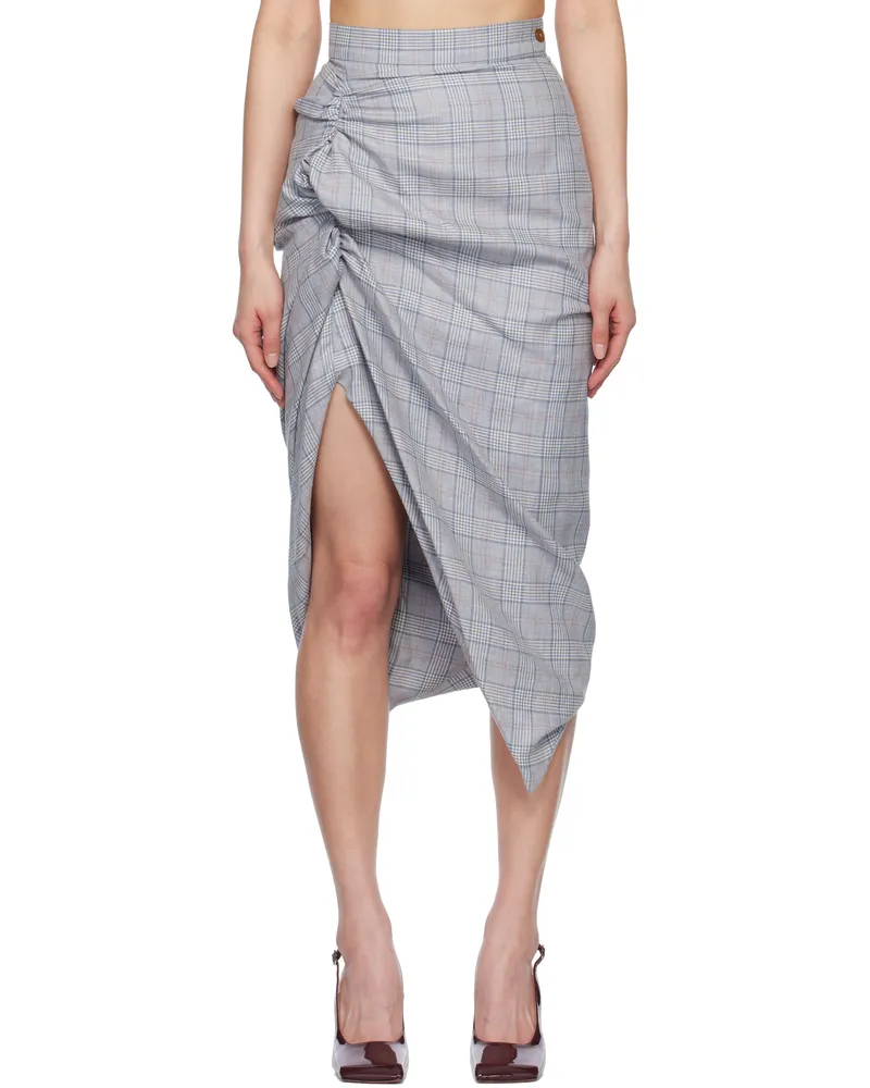 Vivienne Westwood Gray Side Panther Midi Skirt P410