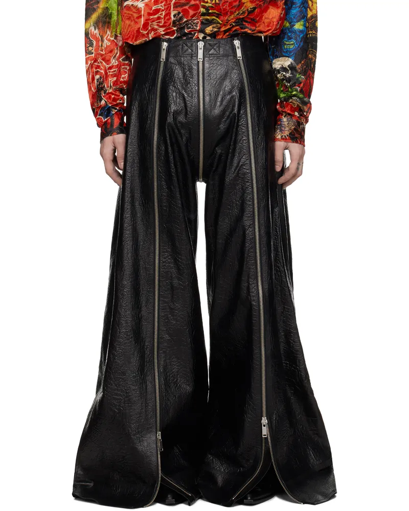 LU'U DAN Black Flight Leather Pants Elephant
