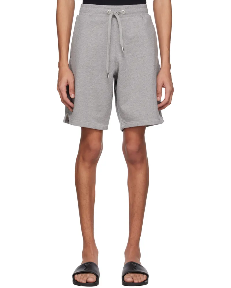 AMI Paris Gray Ami de Cœur Shorts Heather