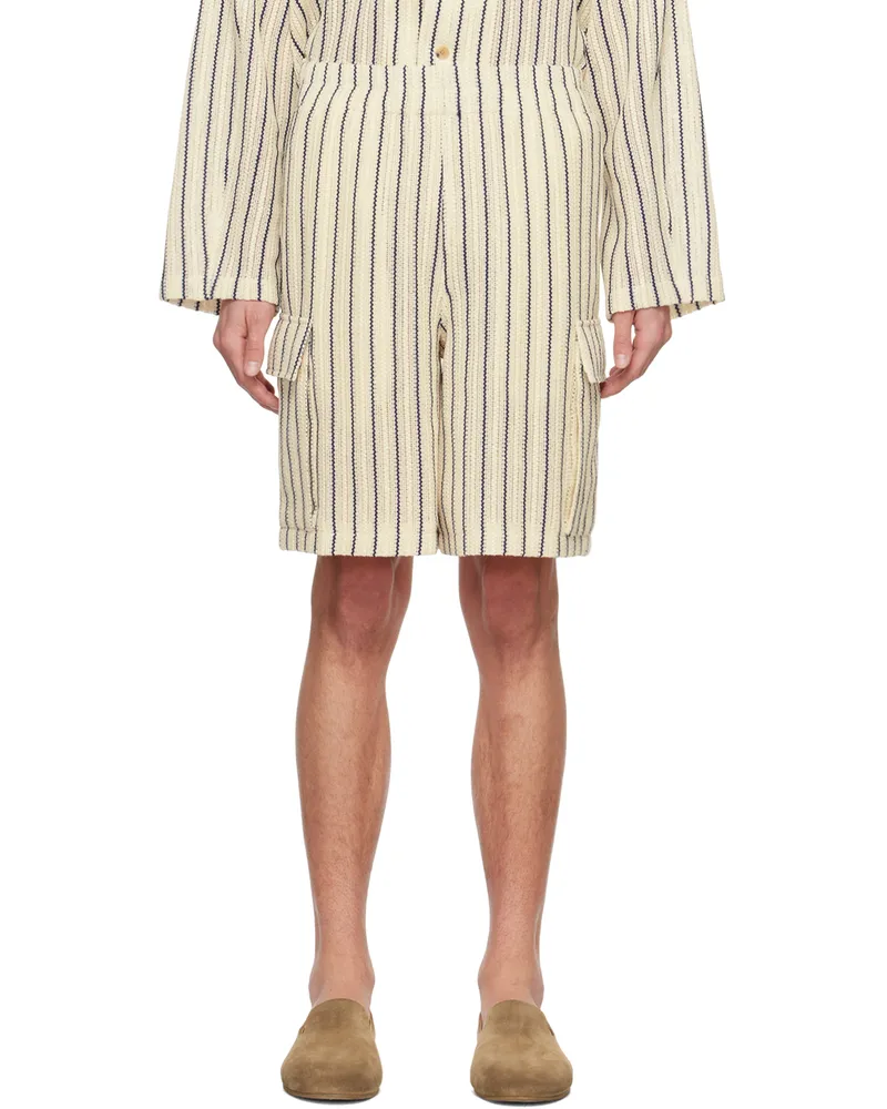 LE 17 SEPTEMBRE Off-White Boxer Shorts Blue