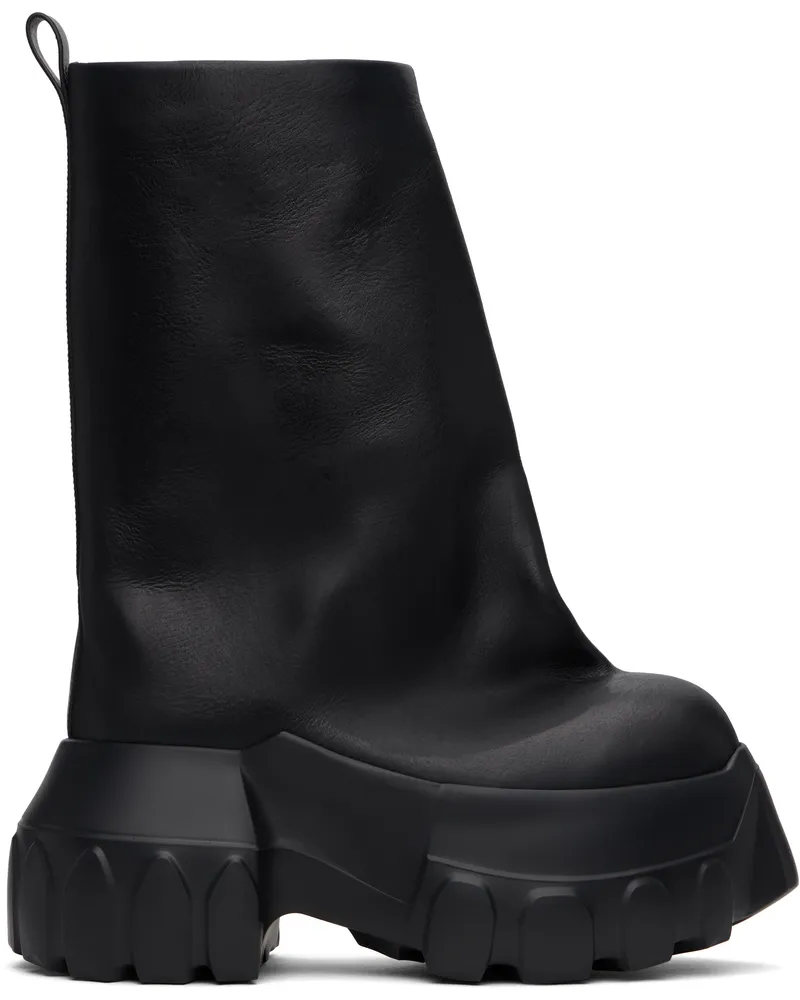 Rick Owens Black Hollywood Flared Mega Tractor Boots 09