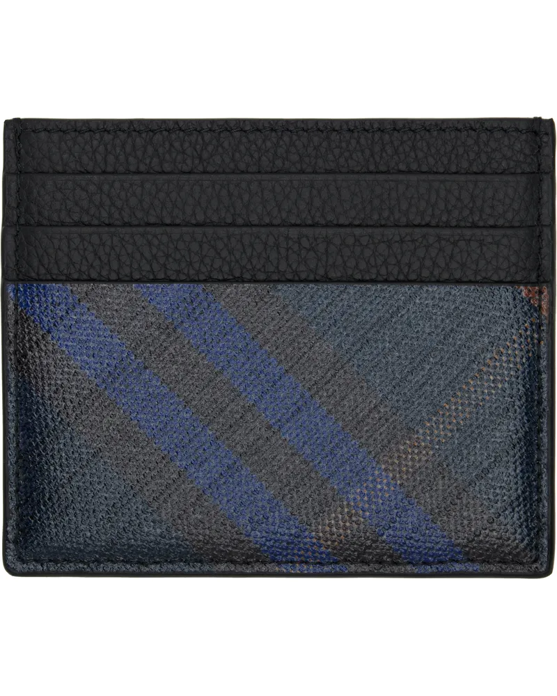 Burberry Navy Tall Check Card Holder Midnight