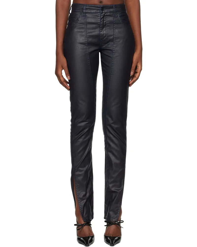 Thierry Mugler Blue Waxed Skinny Jeans B607