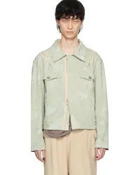 Charlie Constantinou Gray Garment-Dyed Denim Jacket Beige