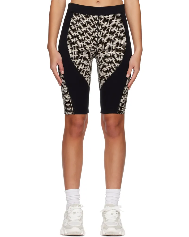 Balmain Black Monogram Shorts Glj