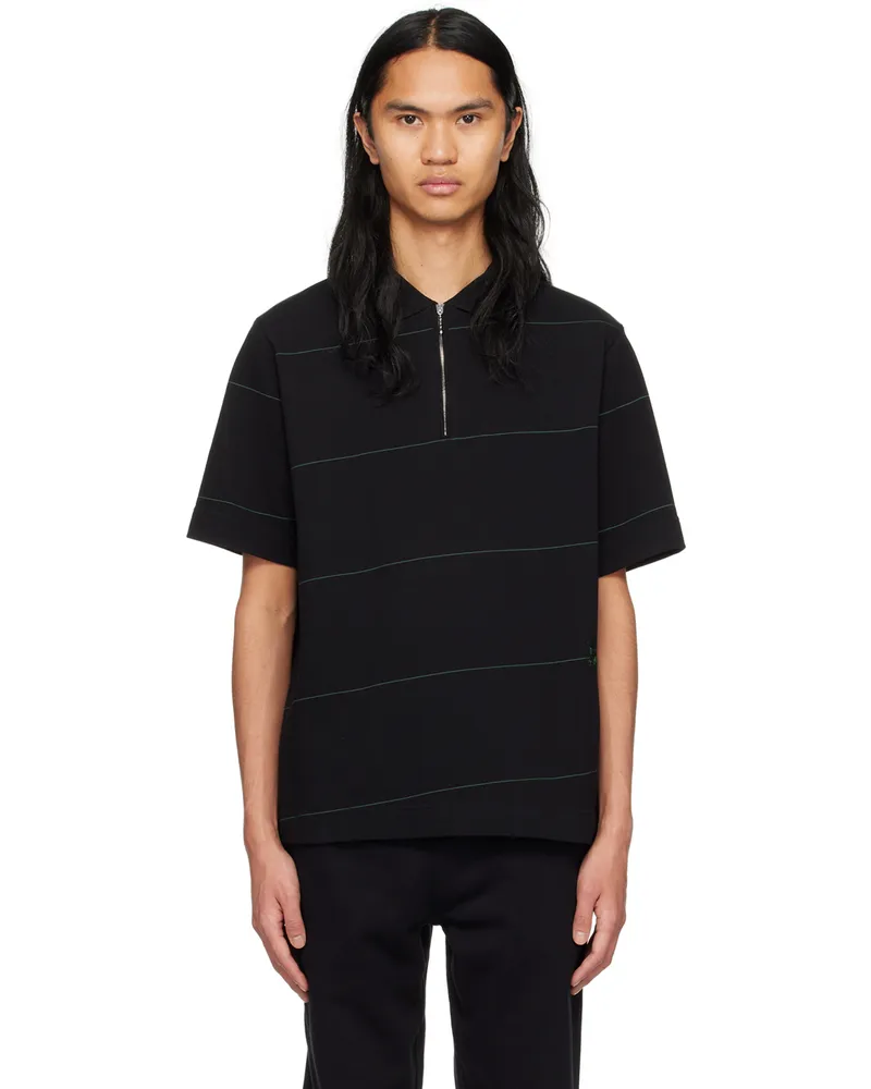 Burberry Black Striped Polo Black