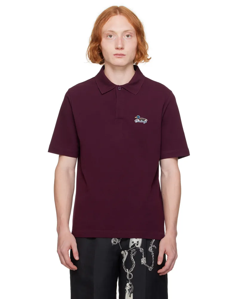 Burberry Purple Embroidered Logo Polo Pansy
