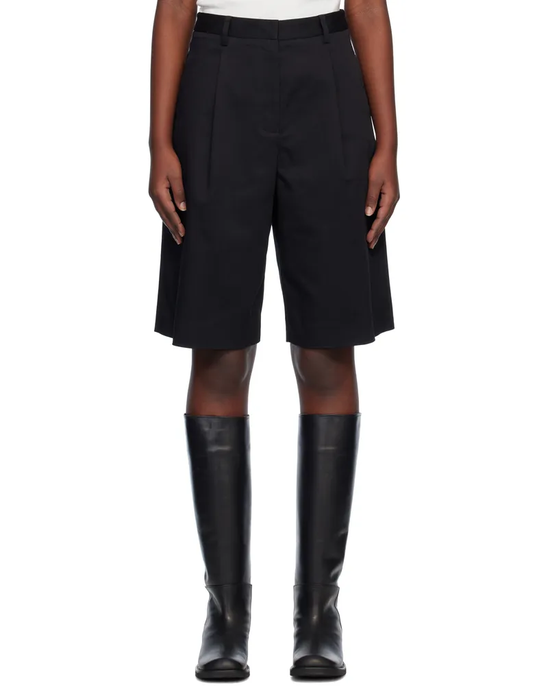 Matteau Black Long Chino Shorts Black