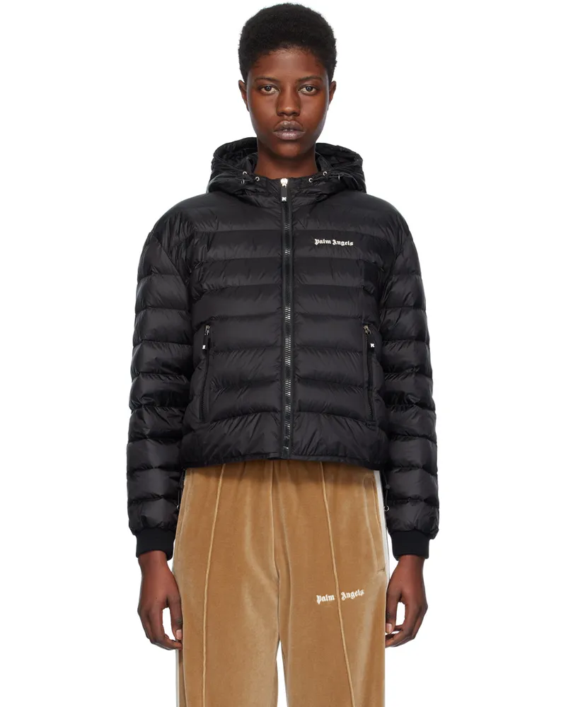 Palm Angels Black Quilted Down Jacket Black