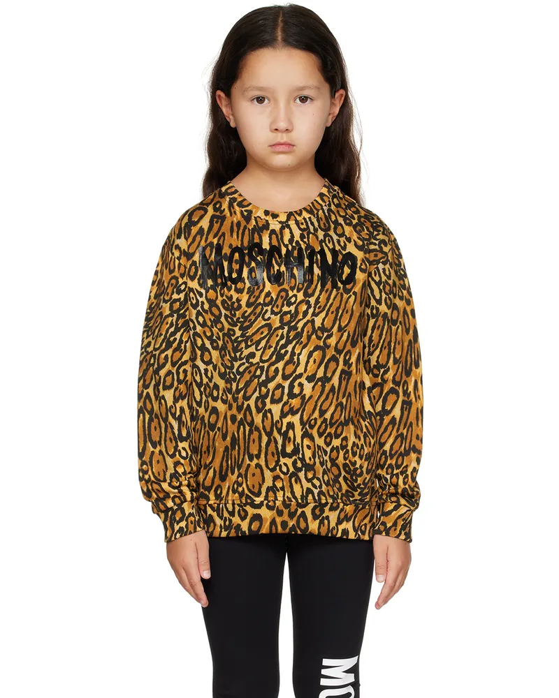 Moschino Kids Brown Leopard Print Sweatshirt 83621