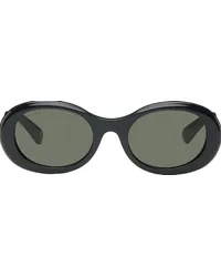 Gucci Black Oval Sunglasses Black-black-grey