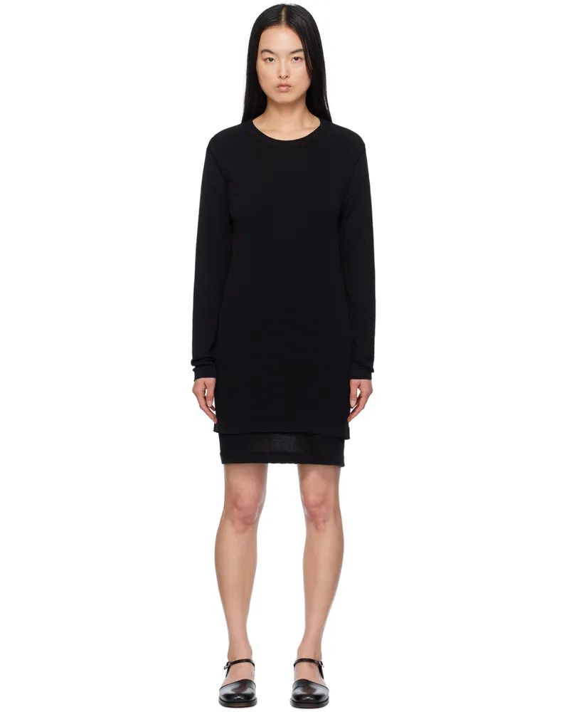 Christophe Lemaire Black Double Layer Minidress Bk999