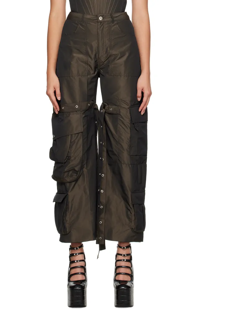Marques ' Almeida Brown Multipocket Trousers Dark