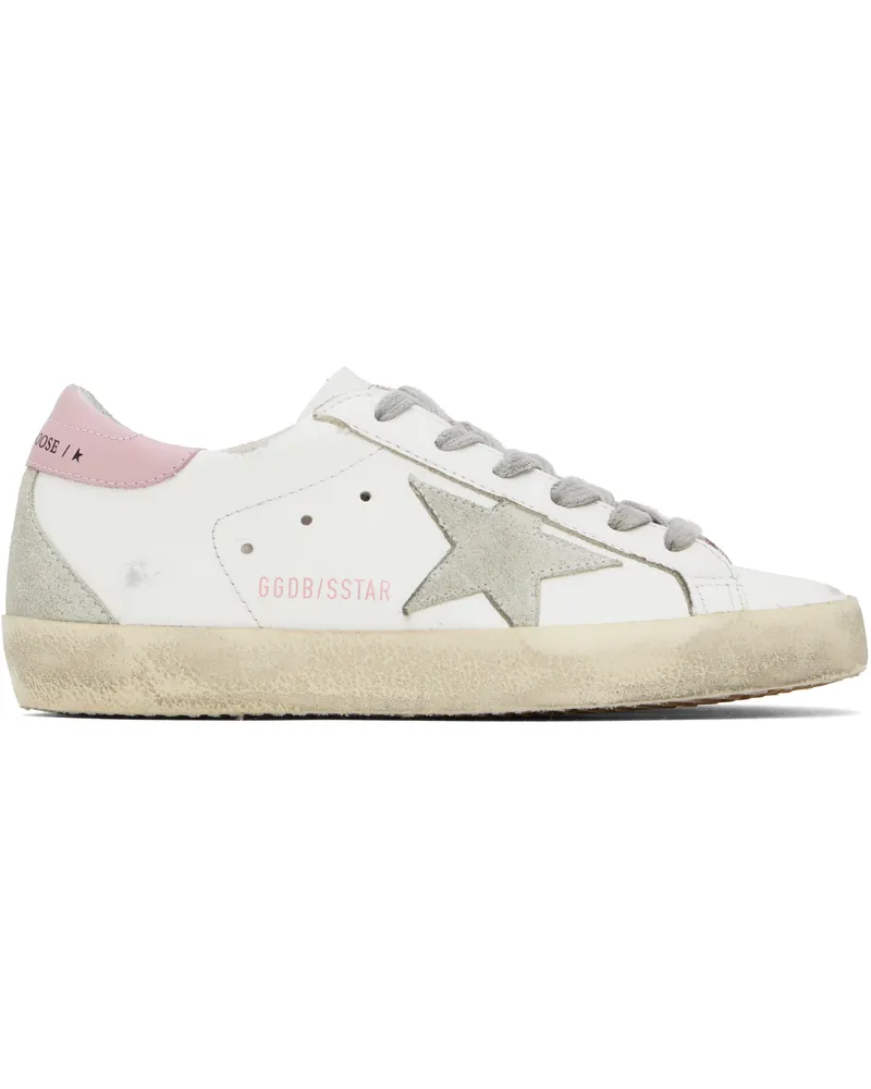 Golden Goose White & Gray Super-Star Sneakers 10914