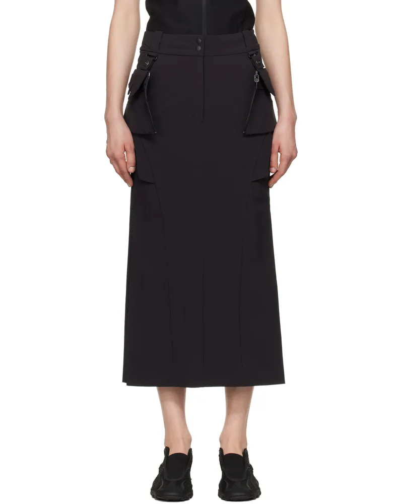Hyein Seo Black Cargo Midi Skirt & Top Set Black